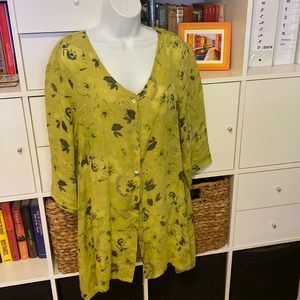 Habitat linen floral tunic, EUC, Large